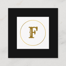 enkel minimal personlig i guld-monogrammet modern  fyrkantigt visitkort