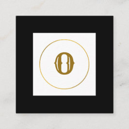 enkel minimal personlig i guld-monogrammet modern  fyrkantigt visitkort