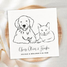 Enkel minimal Personlig Pet Hund Cat Bröllop Pappersservett
