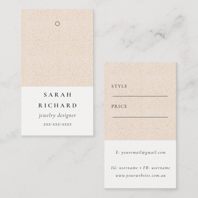 Enkel minimal Pris Märkre för  keramiskt Struktur Visitkort (Fram/baksida)