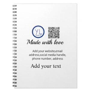 Enkel minimal q r-kod lägg till logotyp skanna kod anteckningsbok