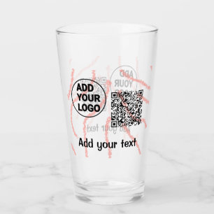 Enkel, minimal q r-kod, lägg till logotypens avsök glaskopp
