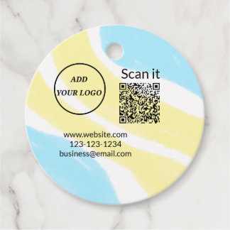 Enkel, minimal q r-kod, lägg till logotypens skann gåvor etiketter