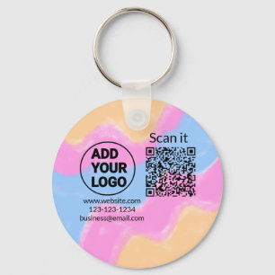 Enkel, minimal q r-kod, lägg till logotypens skann nyckelring