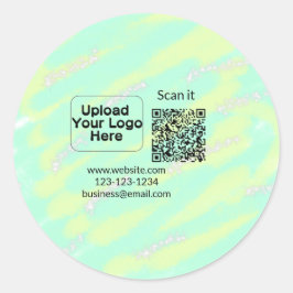 Enkel, minimal q r-kod, lägg till logotypens skann runt klistermärke