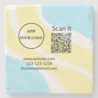 Enkel, minimal q r-kod, lägg till logotypens skann stenunderlägg