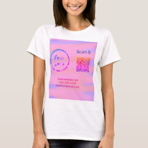 Enkel, minimal q r-kod, lägg till logotypens skann t shirt