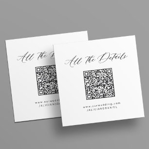 Enkel minimal QR-kod bröllopswebbplats Tilläggskort