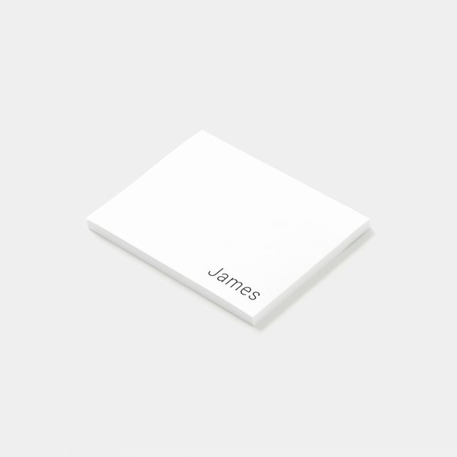 Enkel, minimal redigerbar Namn eller annan text Post-it Block (Vinklad)