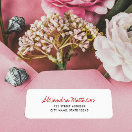 Enkel minimal Returadress för Red Script Company Etikett