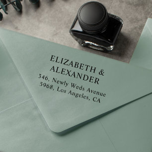 Enkel minimal returadress i bröllop stämpel