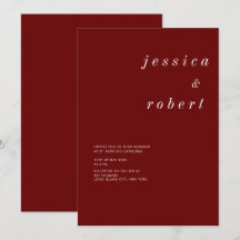 Enkel minimal Röd och vit Bröllop