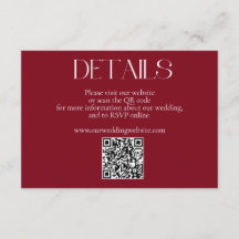 Enkel minimal Röd QR-kod Bröllop webbplats