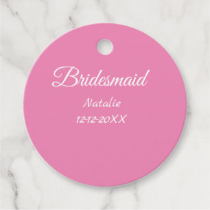 Enkel minimal rosa brudtärna lägg till namn år tex gåvor etiketter