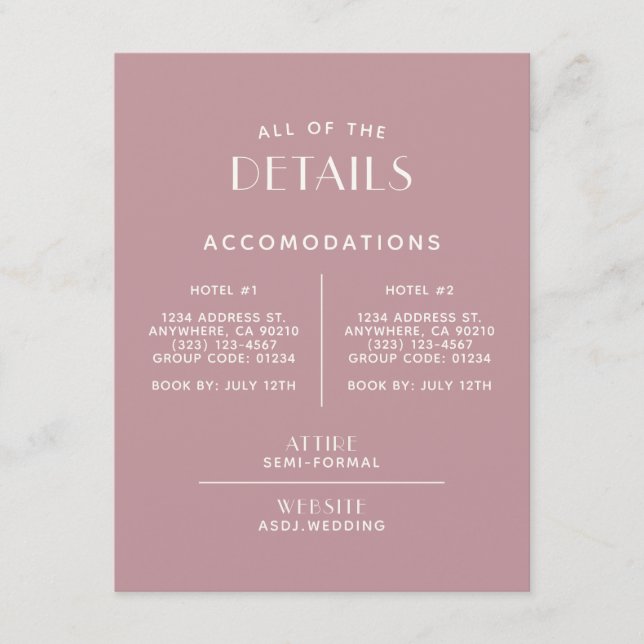 Enkel Minimal Rosenskiftande Krämvit Bröllopsdetal Tilläggskort (Framsida)