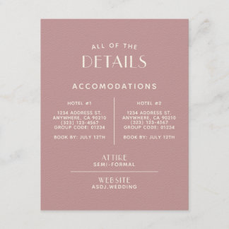 Enkel Minimal Rosenskiftande Krämvit Bröllopsdetal Tilläggskort