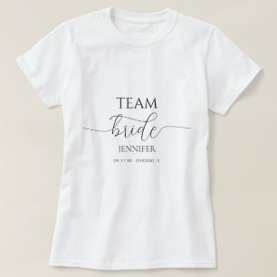 Enkel Minimal Skript Bröllopsfest Team Brud T Shirt