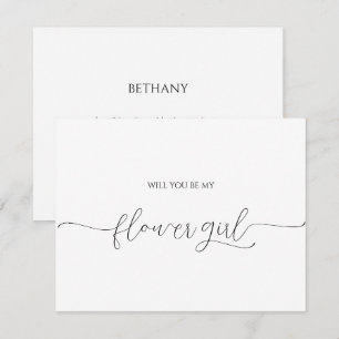 Enkel Minimal Skript Brudnäbbningskort för Flower 