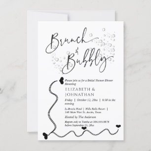 Enkel Minimal Skript Brunch Och Bubbly Inbjudan