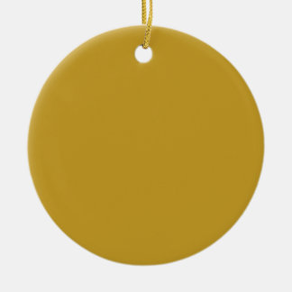 enkel minimal solid färg anpassad senap guld- julgransprydnad keramik