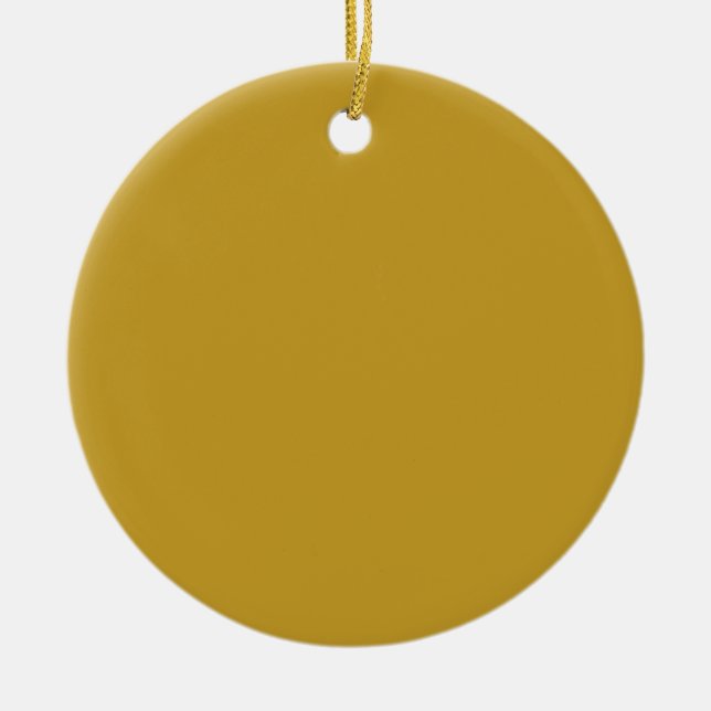 enkel minimal solid färg anpassad senap guld- julgransprydnad keramik (Framsidan)