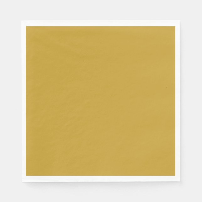 enkel minimal solid färg anpassad senap guld- pappersservett (Framsidan)