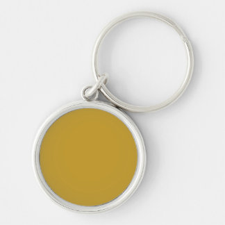 enkel minimal solid färg anpassad senap guld- rund silverfärgad nyckelring
