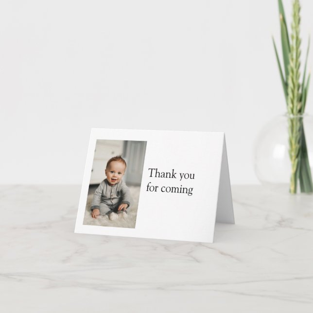 Enkel minimal söt baby barn Lägg till QR födelseda Tack Kort (Framsida)