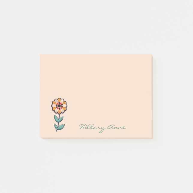 Enkel Minimal Söt Blommig Modern Trendig Post-it Block (Framsida)