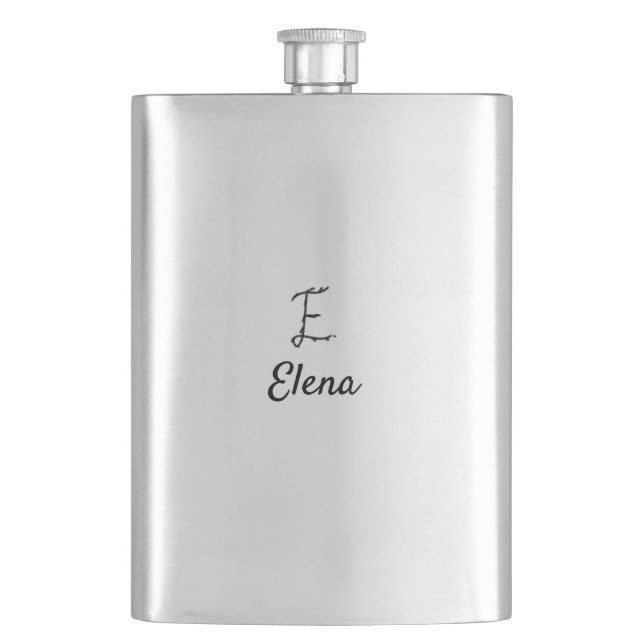Enkel minimal svart monogram bokstav E lägg till n Fickplunta (Framsidan)