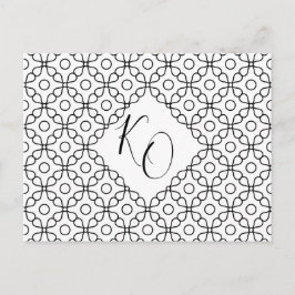 Enkel minimal svart och vit kalligrafi Bröllop Inbjudan Vykort