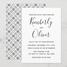 Enkel minimal svart och vit kalligrafi Bröllop