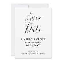 Enkel minimal svart och vit kalligrafi Bröllop