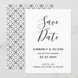 Enkel minimal svart och vit kalligrafi Bröllop Inbjudningar