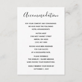 Enkel minimal svart och vit kalligrafi Bröllop Tilläggskort