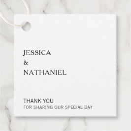 Enkel, minimal svart och vit modern Bröllop Gåvor Etiketter