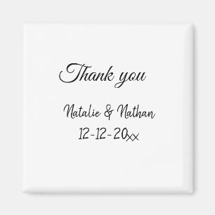 Enkel minimal tack par namn text datum anpassning magnet