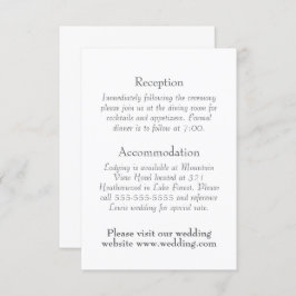 Enkel, minimal, textskyddad information om Bröllop Tilläggskort