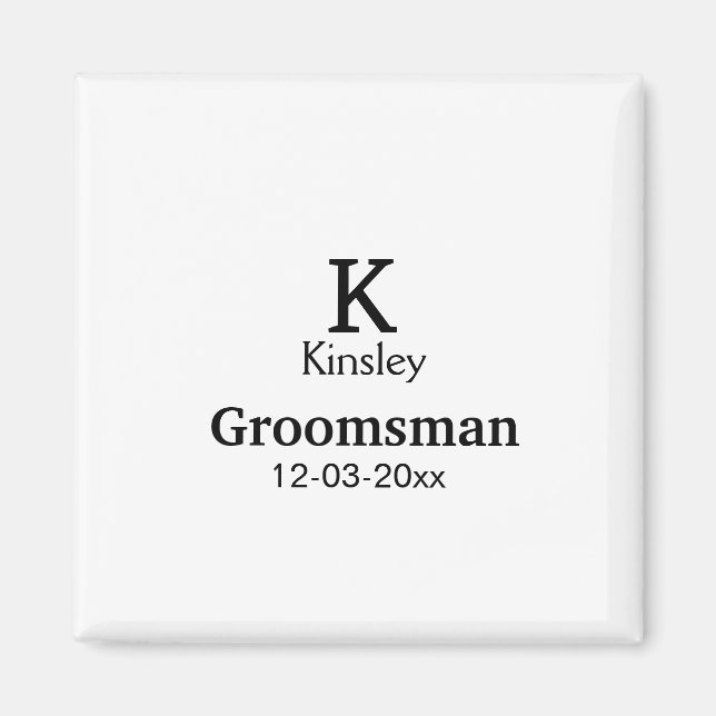 ENKEL MINIMAL tillägg ditt namn anpassad bröllopsg Magnet (Framsidan)