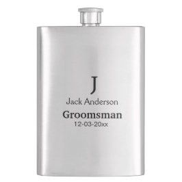 ENKEL MINIMAL tillägg ditt namn anpassad groomsman Fickplunta
