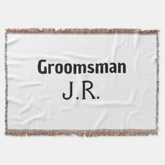 ENKEL MINIMAL tillägg ditt namn anpassad groomsman Filt