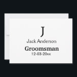 ENKEL MINIMAL tillägg ditt namn anpassad groomsman Inbjudningar<br><div class="desc">design</div>