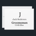 ENKEL MINIMAL tillägg ditt namn anpassad groomsman Inbjudningar<br><div class="desc">design</div>