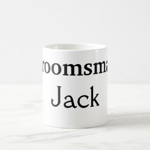 ENKEL MINIMAL tillägg ditt namn anpassad groomsman Kaffemugg