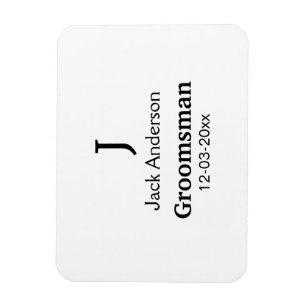 ENKEL MINIMAL tillägg ditt namn anpassad groomsman Magnet