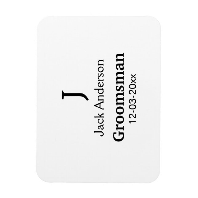ENKEL MINIMAL tillägg ditt namn anpassad groomsman Magnet (Vertikal)
