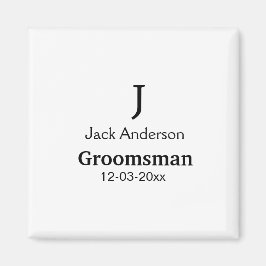 ENKEL MINIMAL tillägg ditt namn anpassad groomsman Magnet