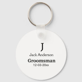 ENKEL MINIMAL tillägg ditt namn anpassad groomsman Nyckelring