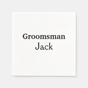 ENKEL MINIMAL tillägg ditt namn anpassad groomsman Pappersservett