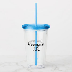 ENKEL MINIMAL tillägg ditt namn anpassad groomsman Take Away Mugg